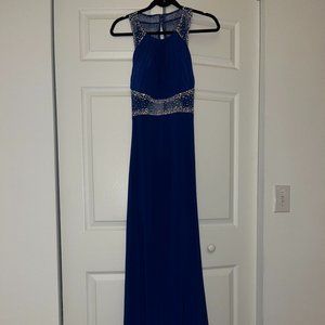 Long elegant royal blue dress